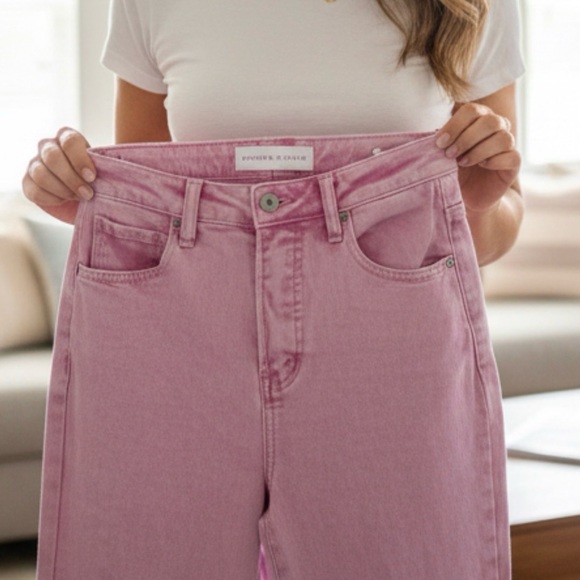 Women's Risen Pink Flare & Wide Leg Jeans Size 7 - Picture 8 of 9